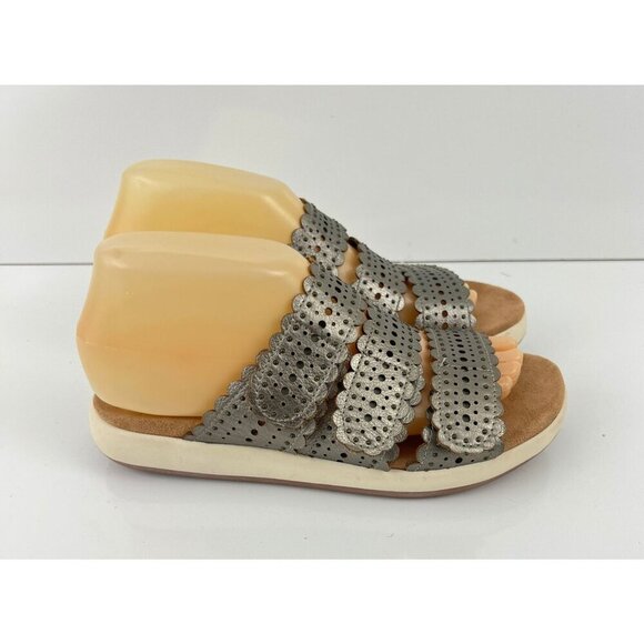 Jambu Shoes - Jambu JBU‎ Sandals Womens Size 7 Metallic Gold  Perforated Strappy Comfort Shoes